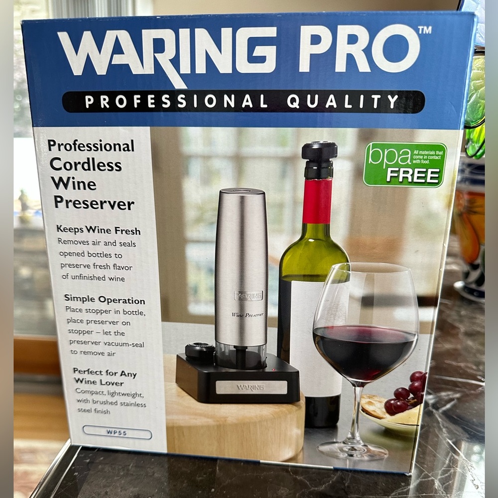 Waring Pro Cordless Wine Preserver BRAND NEW!